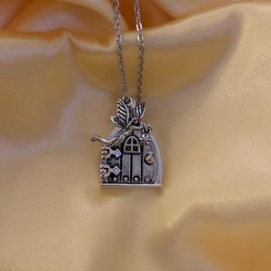 Fairy door locket necklace 925 silver